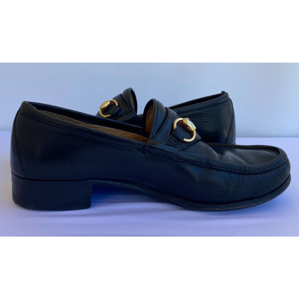 Rare Vintage GUCCI HORSE BIT LOAFER SHOES BLACK ITALY 42 US 9 - Picture 4 of 11